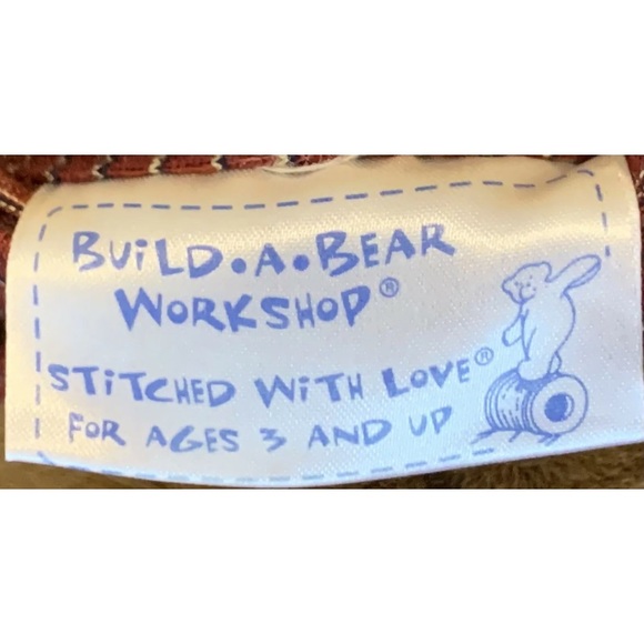 Build A Bear Workshop Brown Bear Plush Maroon Striped Golf Shirt Stuffed Animal - Picture 11 of 12